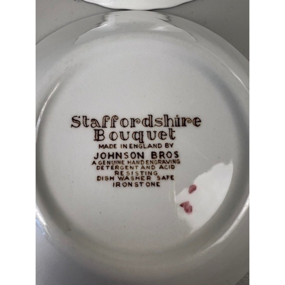 Johnson Bros Staffordshire Bouquet Ironstone Fruit‎ Bowls Set 4 Made in England - Picture 6 of 10